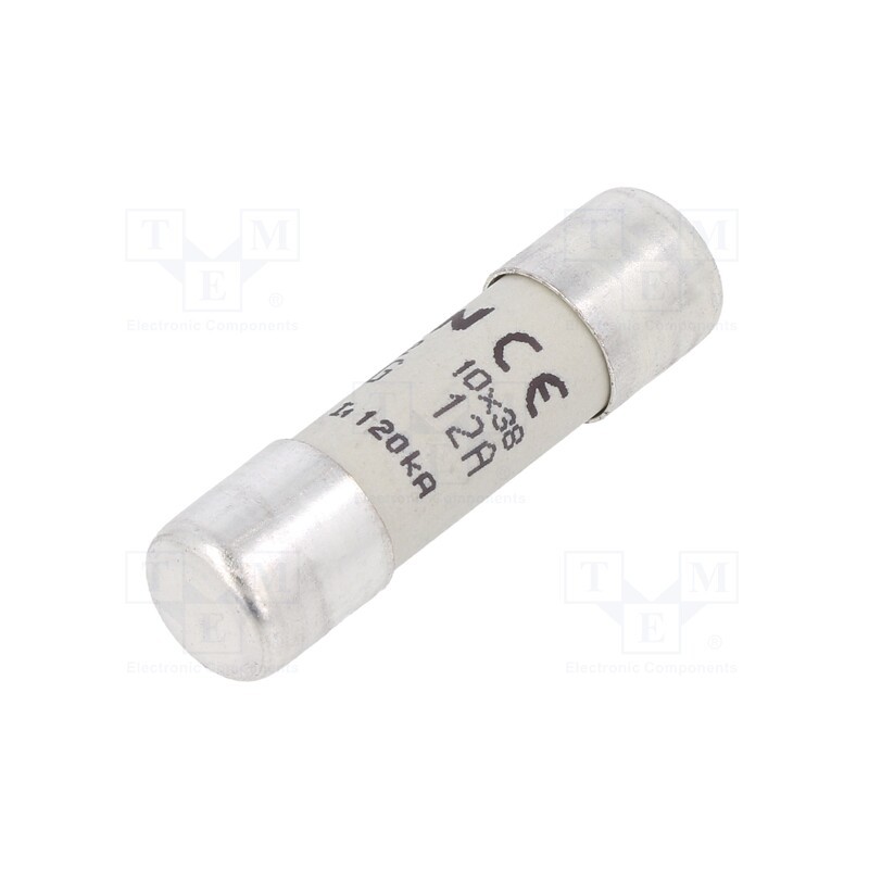 1 pcs x MERSEN - FR10GG50V12 - Fuse: fuse, gG,time-lag, 12A, 500VAC, 250VDC, 10x38mm