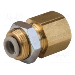 1 pcs x SMC-KQ2E12-03A - Push-in fitting, threaded,straight, -1÷10bar, brass, -5÷60°C