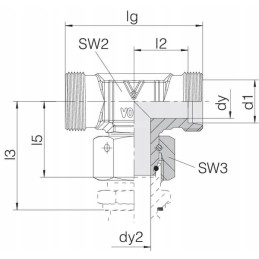 T-connector with symmetrical nut m12x1 5 6