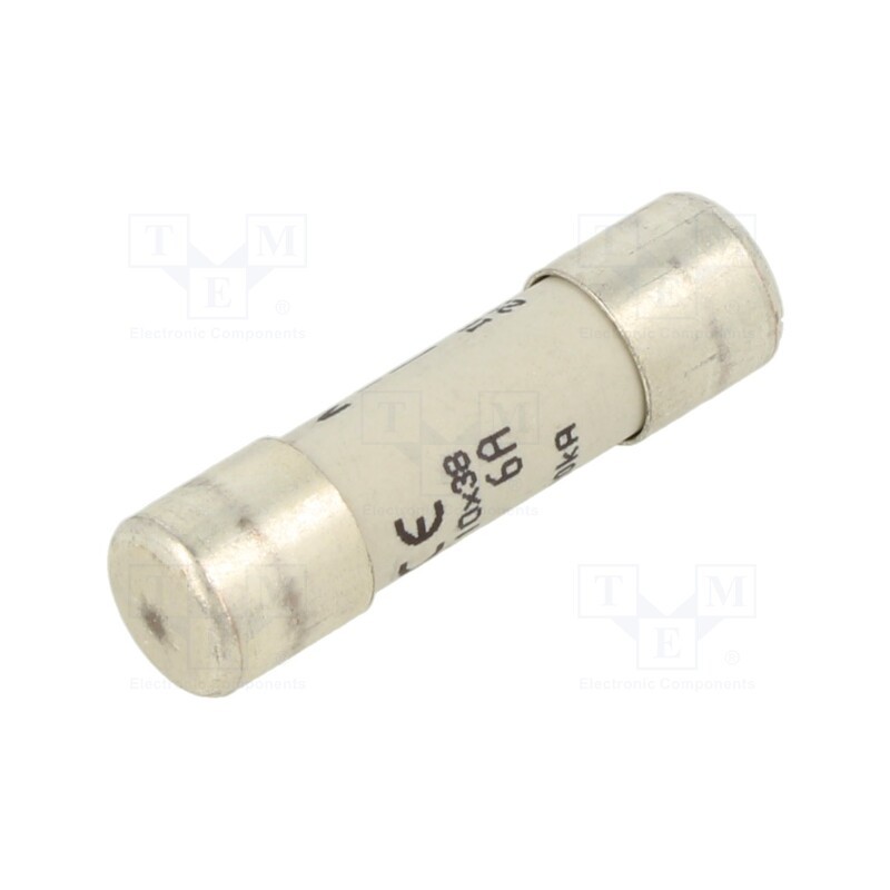 1 pcs x MERSEN - FR10GG69V6 - Fuse: fuse, gG,time-lag, 6A, 690VAC, 10x38mm