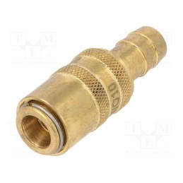 1 pcs x PNEUMAT-S06H WO10 - Quick connection coupling, straight, max.10bar, brass, Seal: FPM