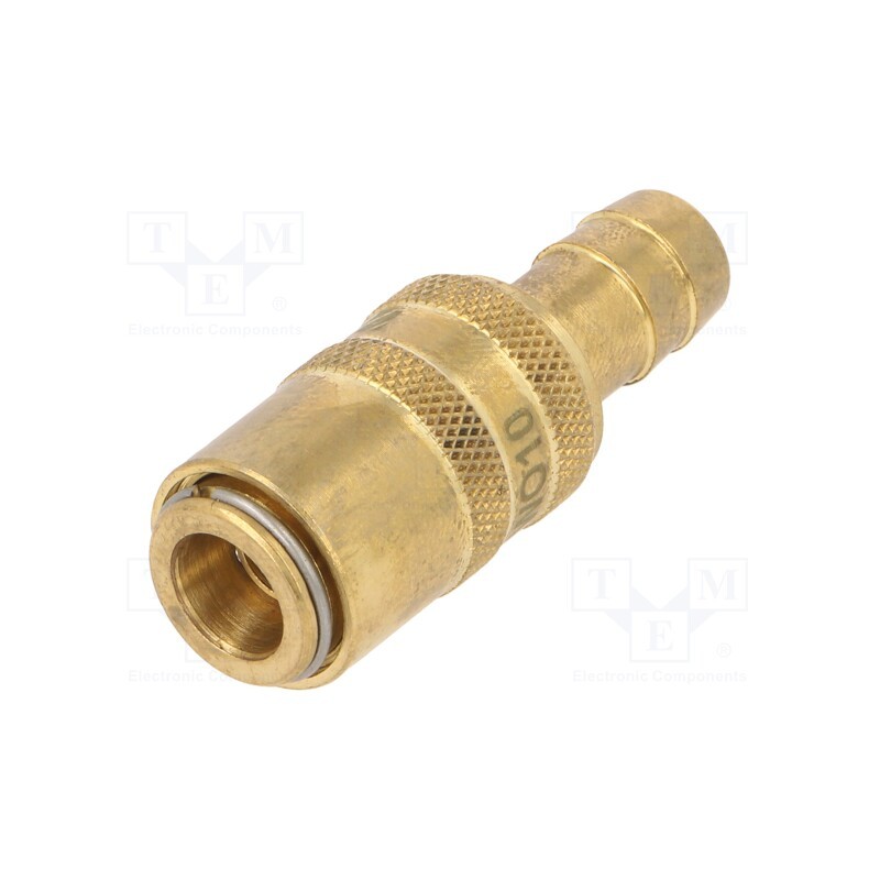 1 pcs x PNEUMAT-S06H WO10 - Quick connection coupling, straight, max.10bar, brass, Seal: FPM
