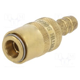 1 pcs x PNEUMAT-S06H WO8 - Quick connection coupling, straight, max.10bar, brass, Seal: FPM