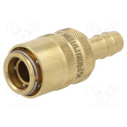 1 pcs x PNEUMAT-S09H WO10 - Quick connection coupling, straight, max.15bar, brass, Seal: FPM
