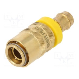 1 pcs x PNEUMAT-S09H PL13 - Quick connection coupling, straight, max.15bar, brass, Seal: FPM
