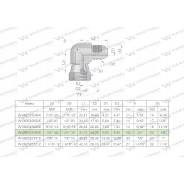 Hydraulic elbow inch ab 3 4 unf jic