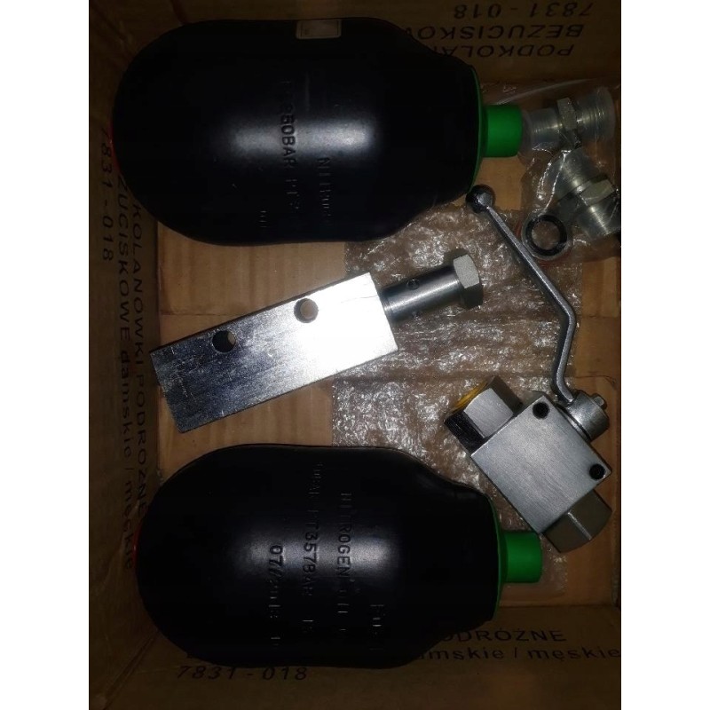 Shock absorber, hydroaccumulator 2 x 0 5 l for round