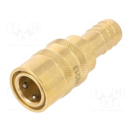 1 pcs x PNEUMAT-S09D WO13 - Quick connection coupling, straight, max.15bar, brass, Seal: FPM