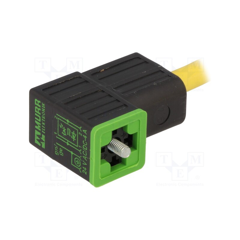 1 pcs x MURR ELEKTRONIK-7000-94021-0260500 - Valve connector, plug, Type: CI, PIN: 4, 9.4mm, female, 24VDC, 4A