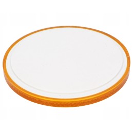 Round orange reflector, glued, 80mm