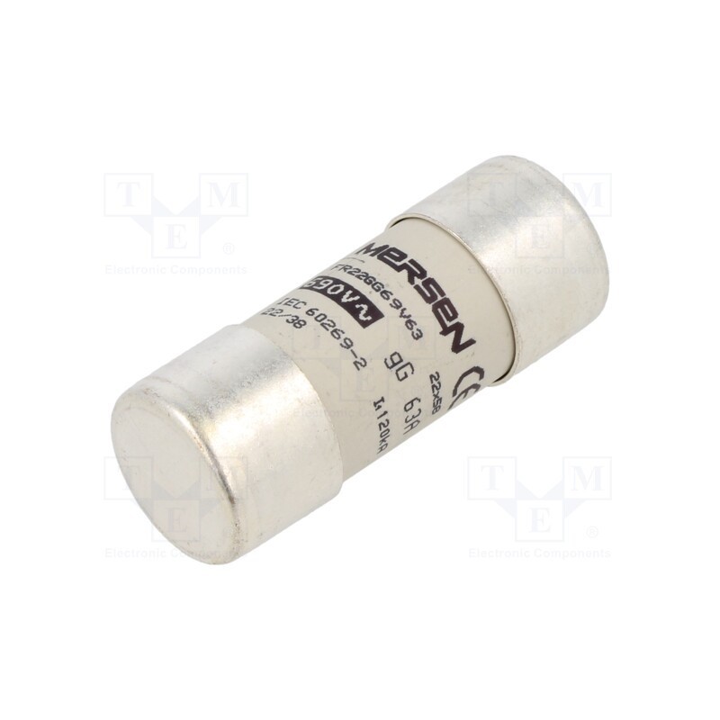 1 pcs x SCHNEIDER ELECTRIC - DF2FN63 - Fuse: fuse, gG, 63A, 500VAC, ceramic, 22x58mm