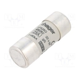 1 pcs x HAGER - LF525G - Fuse: fuse, gG, 25A, 690VAC, cylindrical,industrial, 22x58mm