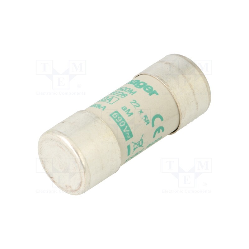 1 pcs x HAGER - LF520M - Fuse: fuse, aM, 20A, 690VAC, cylindrical,industrial, 22x58mm