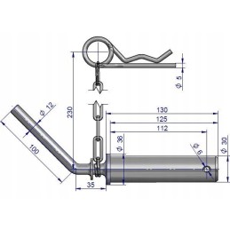 Tow hook pin galvanized c 330