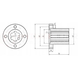 Bushing with flange sae 1 l 50 din 5463 shd