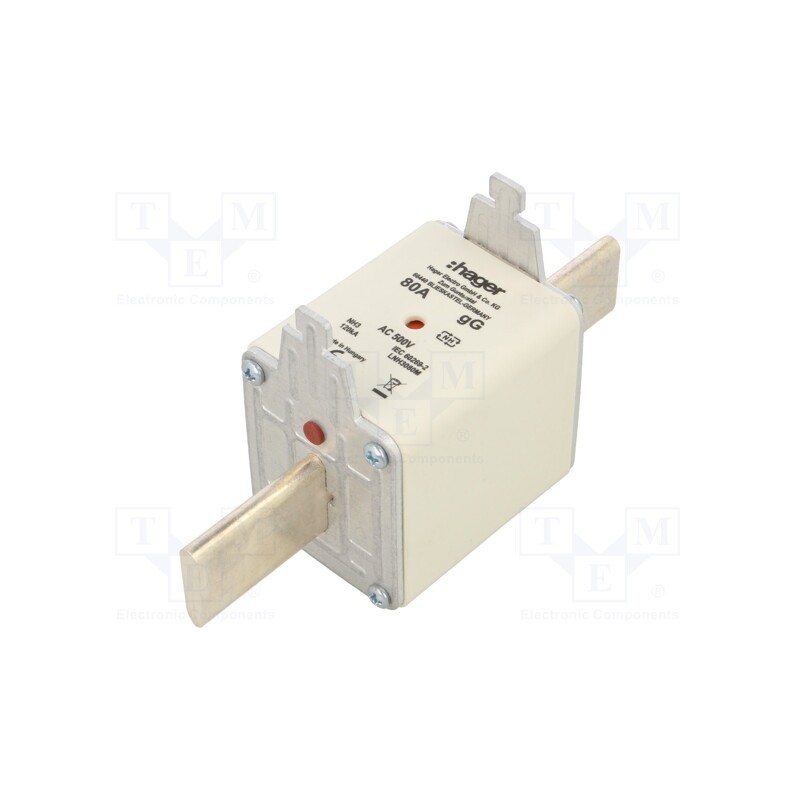 1 pcs x HAGER - LNH3080M - Fuse: fuse, gG, 80A, 500VAC, industrial, NH3C