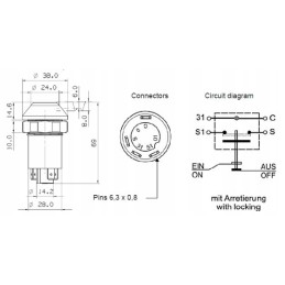 Fendt warning light switch button