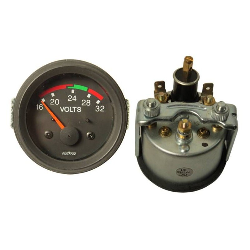 Voltmeter indicator 16 32v 52mm universal fv thread