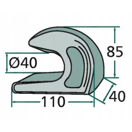Fastening the connecting hook 110mm fi 40