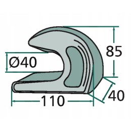 Fastening the connecting hook 110mm fi 40