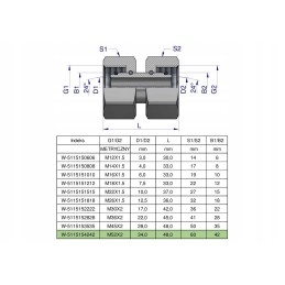 Metric hydraulic connector AA M52x2 42L Waryns