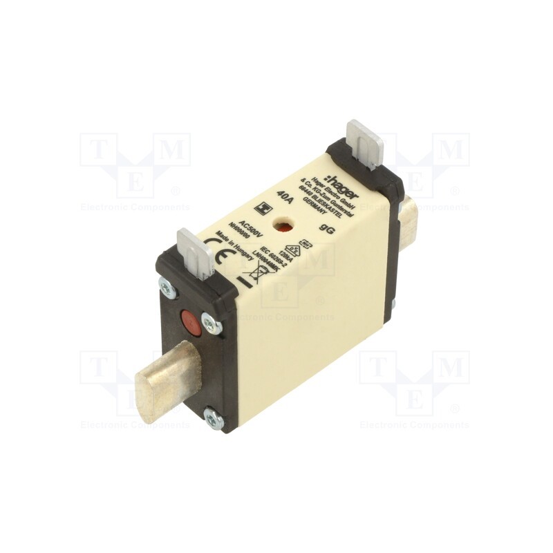 1 pcs x HAGER - LNH0040MK - Fuse: fuse, gG, 40A, 500VAC, industrial, NH000