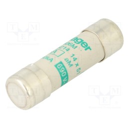 1 pcs x HAGER - LF406M - Fuse: fuse, aM, 6A, 690VAC, cylindrical,industrial, 14x51mm