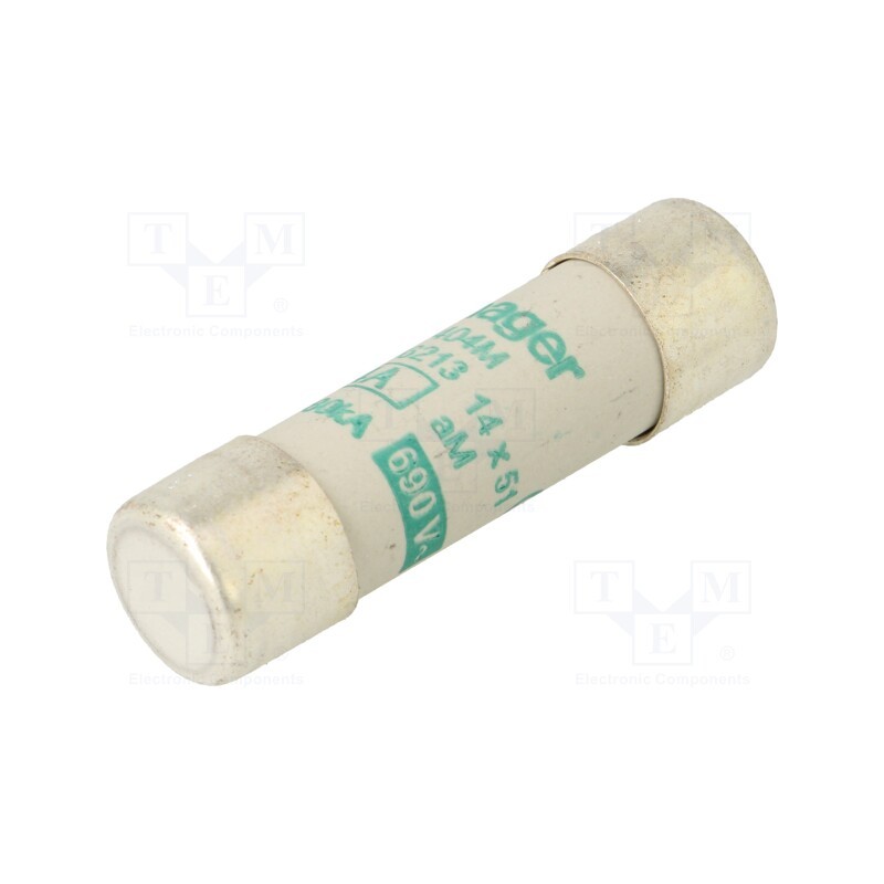 1 pcs x HAGER - LF404M - Fuse: fuse, aM, 4A, 690VAC, cylindrical,industrial, 14x51mm