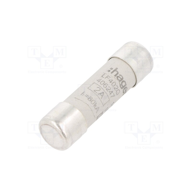 1 pcs x HAGER - LF402G - Fuse: fuse, gG, 2A, 690VAC, cylindrical,industrial, 14x51mm