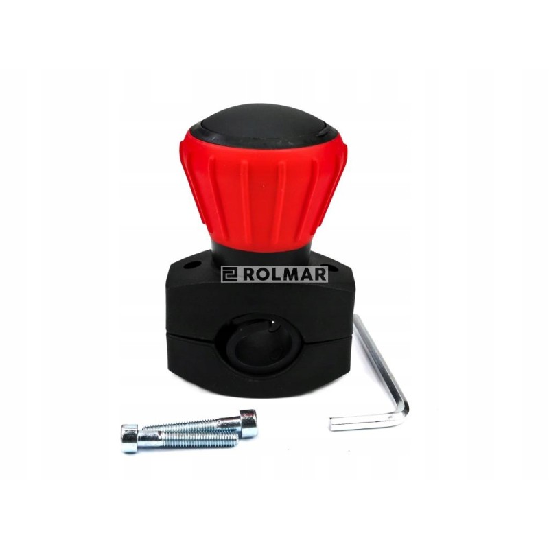 The steering knob on the bearing is red