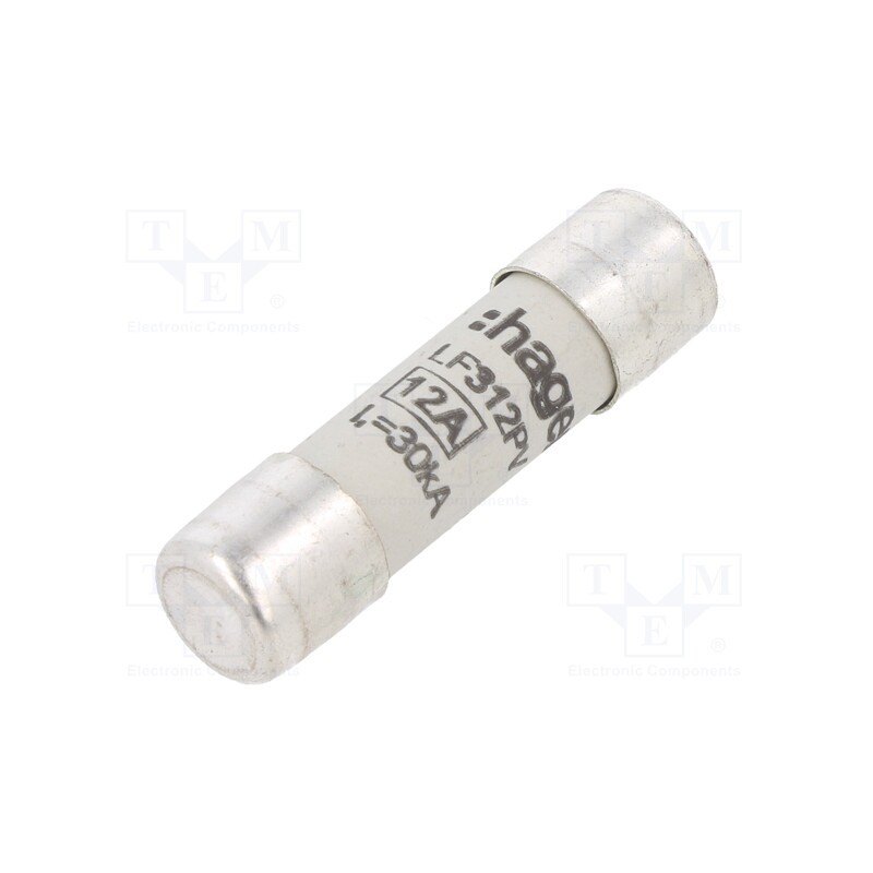 1 pcs x HAGER - LF312PV - Fuse: fuse, gPV,time-lag, 12A, 1kVDC, cylindrical,industrial