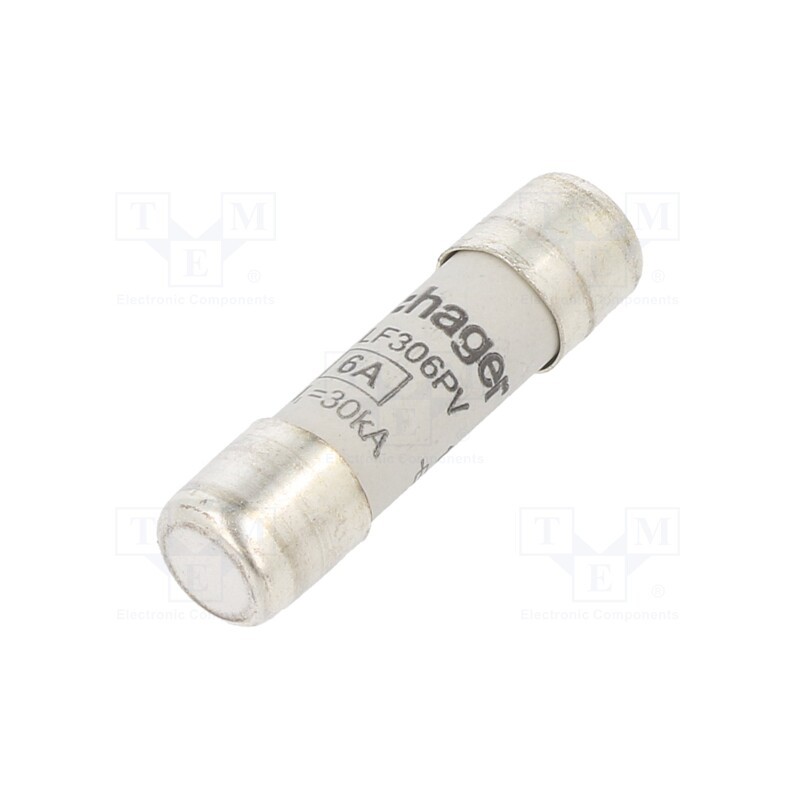 1 pcs x HAGER - LF306PV - Fuse: fuse, gPV,time-lag, 6A, 1kVDC, cylindrical,industrial