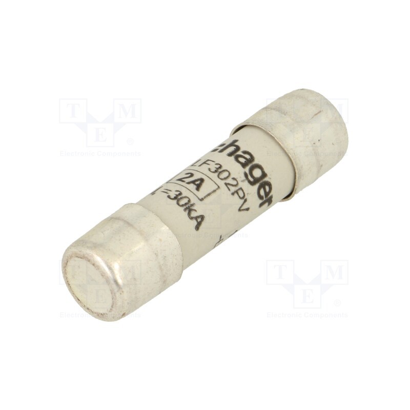 1 pcs x HAGER - LF302PV - Fuse: fuse, gPV,time-lag, 2A, 1kVDC, cylindrical,industrial