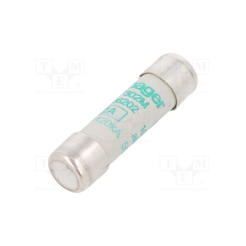 1 pcs x HAGER - LF302M - Fuse: fuse, aM,time-lag, 2A, 500VAC, cylindrical,industrial