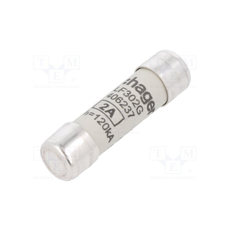 1 pcs x HAGER - LF302G - Fuse: fuse, gG,time-lag, 2A, 500VAC, cylindrical,industrial