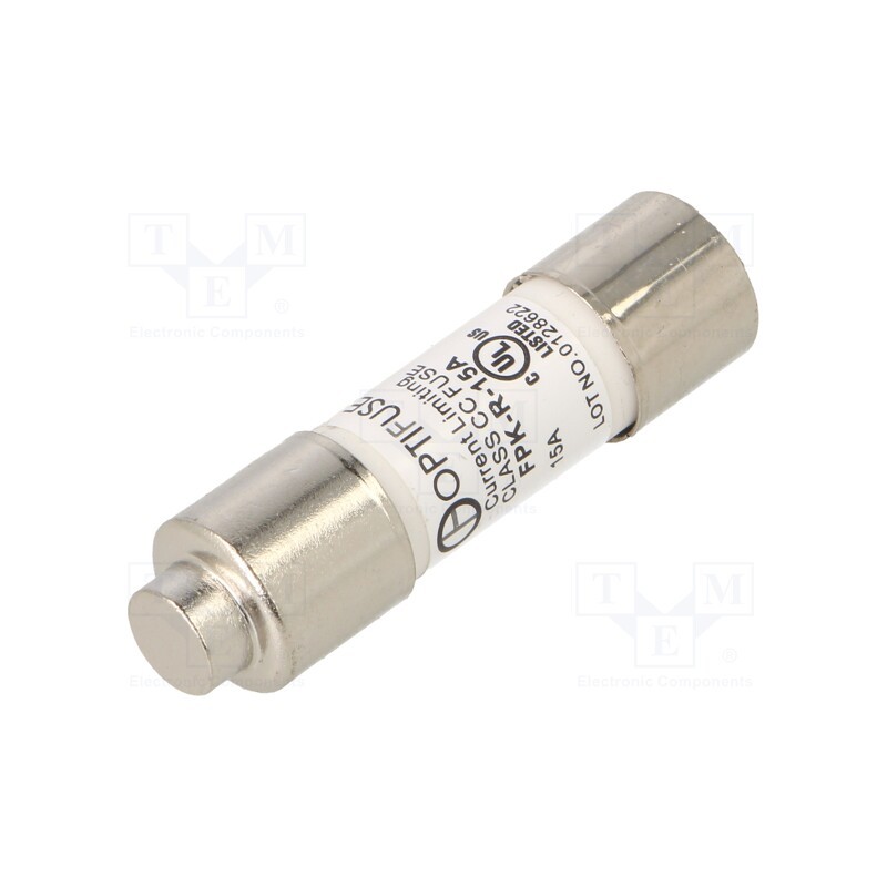 1 pcs x OPTIFUSE - FPK-R-15A - Fuse: fuse, quick blow, 15A, 600VAC, 600VDC, 10.4x38.1mm