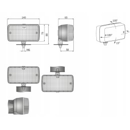 Wesem LA102004 rear fog lamp 140x75mm