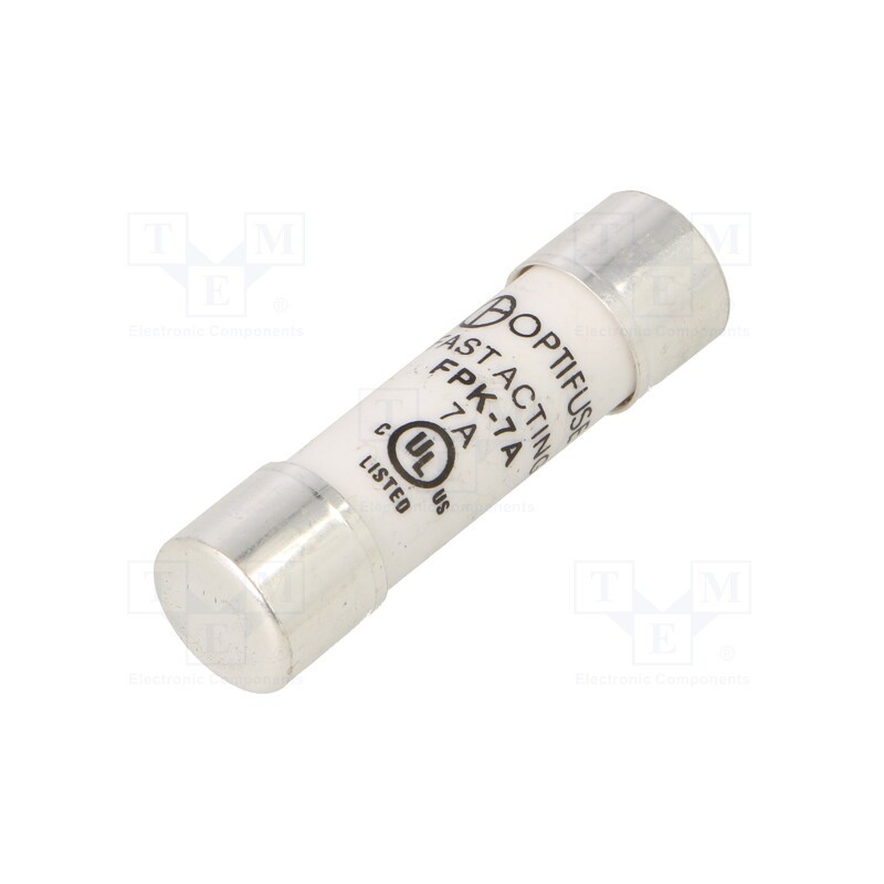 1 pcs x OPTIFUSE - FPK-7A - Fuse: fuse, quick blow, 7A, 600VAC, 600VDC, cylindrical,industrial