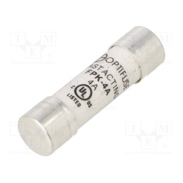 1 pcs x OPTIFUSE - FPK-4A - Fuse: fuse, quick blow, 4A, 600VAC, 600VDC, cylindrical,industrial