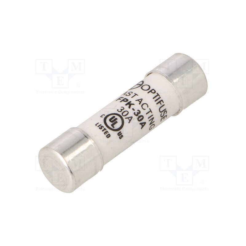 1 pcs x OPTIFUSE - FPK-30A - Fuse: fuse, quick blow, 30A, 600VAC, 600VDC, 10.3x38mm