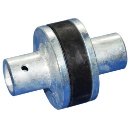 Metal and rubber clutch for the spreader