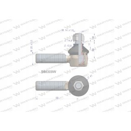 Steering joint 92mm m20x1 0 588309 warynski