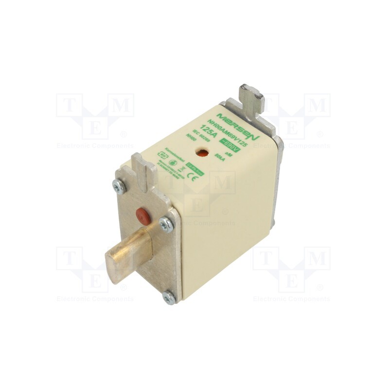 1 pcs x MERSEN - NH00AM69V125 - Fuse: fuse, aM, 125A, 690VAC, ceramic,industrial, NH00