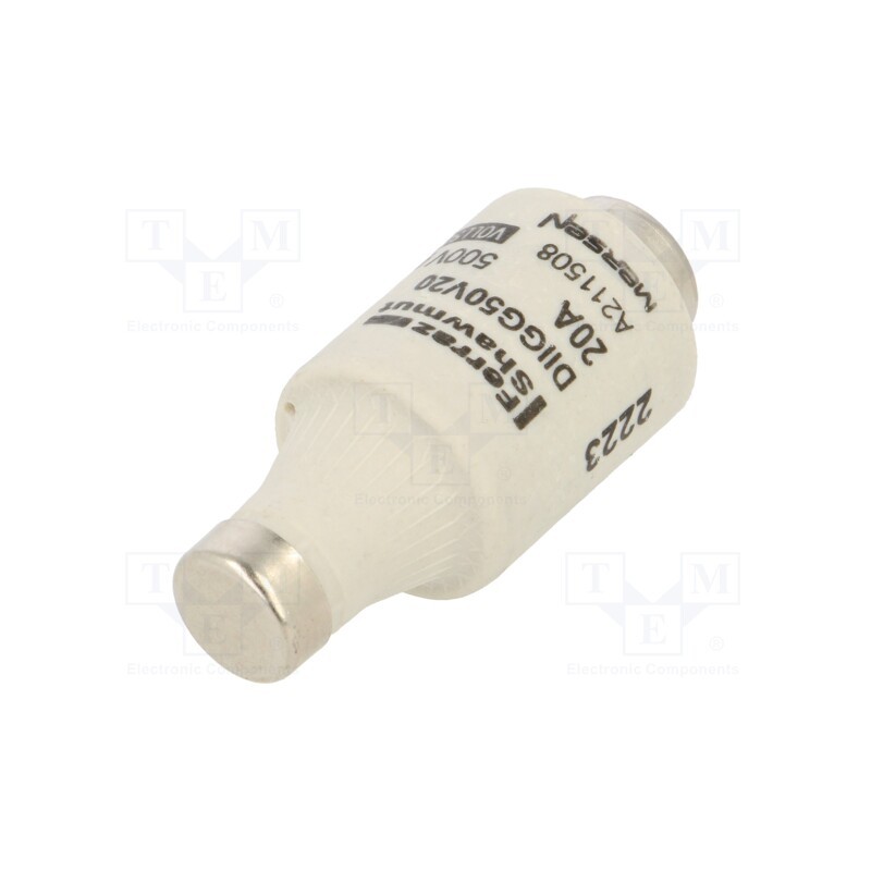 1 pcs x MERSEN - DIIGG50V20 - Fuse: fuse, gG, 20A, 500VAC, 500VDC, industrial, DII