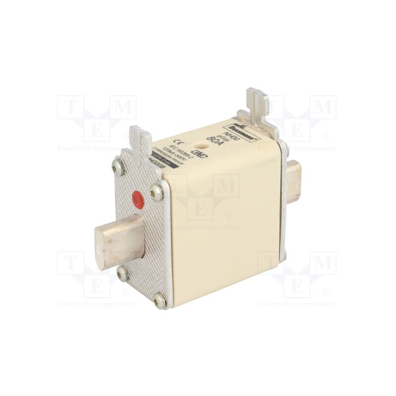 1 pcs x BUSSMANN - 80NHG00B - Fuse: fuse, 80A, 500VAC, 250VDC, ceramic,industrial, NH00