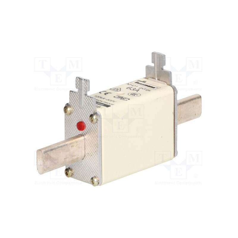 1 pcs x BUSSMANN - 63NHG01B - Fuse: fuse, 63A, 500VAC, 250VDC, ceramic,industrial, NH01
