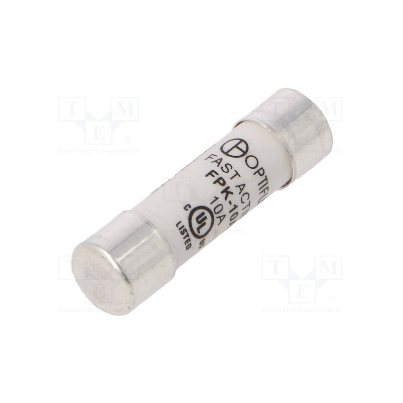1 pcs x OPTIFUSE - FPK-10A - Fuse: fuse, quick blow, 10A, 600VAC, 600VDC, 10.3x38mm