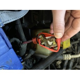 Straight red battery terminal cover