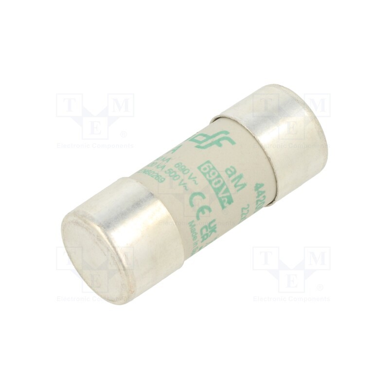 1 pcs x DF ELECTRIC - 442004 - Fuse: fuse, aM, 4A, 690VAC, ceramic,cylindrical,industrial