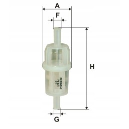 PS 821 linear straight fuel filter, 8 mm
